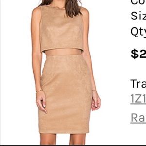 Bailey44 Camel Suede Cut Out Dress